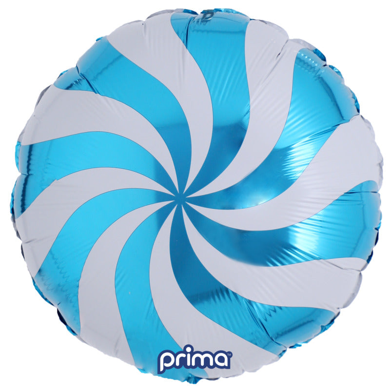 1 Ballon Aluminium Candy Swirl Blue 18