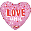 1 Poche De 6 Ballons Aluminium Heart Love You Confetti 9