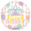 1 Ballon Aluminium Round Happy Birthday Pastel Circus 18
