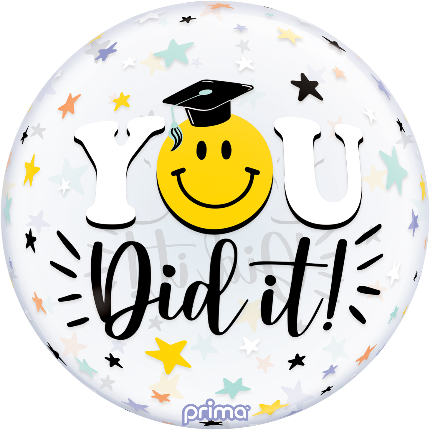 1 Ballon Sphere You did it smile face grad 20” - Prima