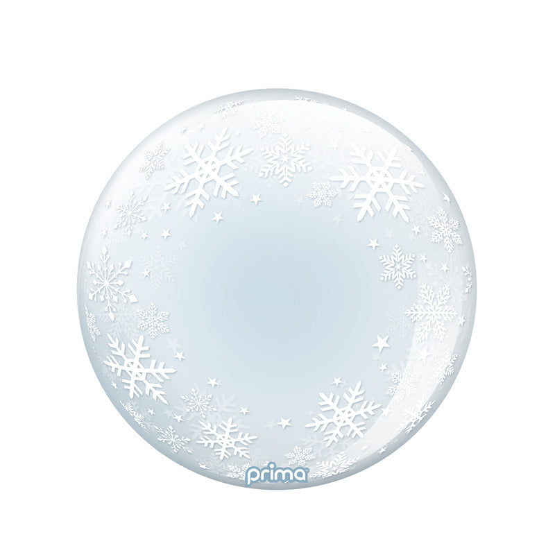 1 Ballon Sphere™ White Snowflakes 20