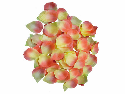 lot avec 500 pétales de roses rose vert & jaune