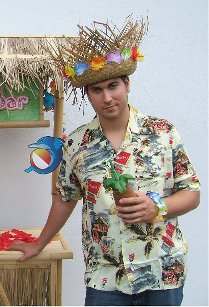 chemise tahiti hawaï beige