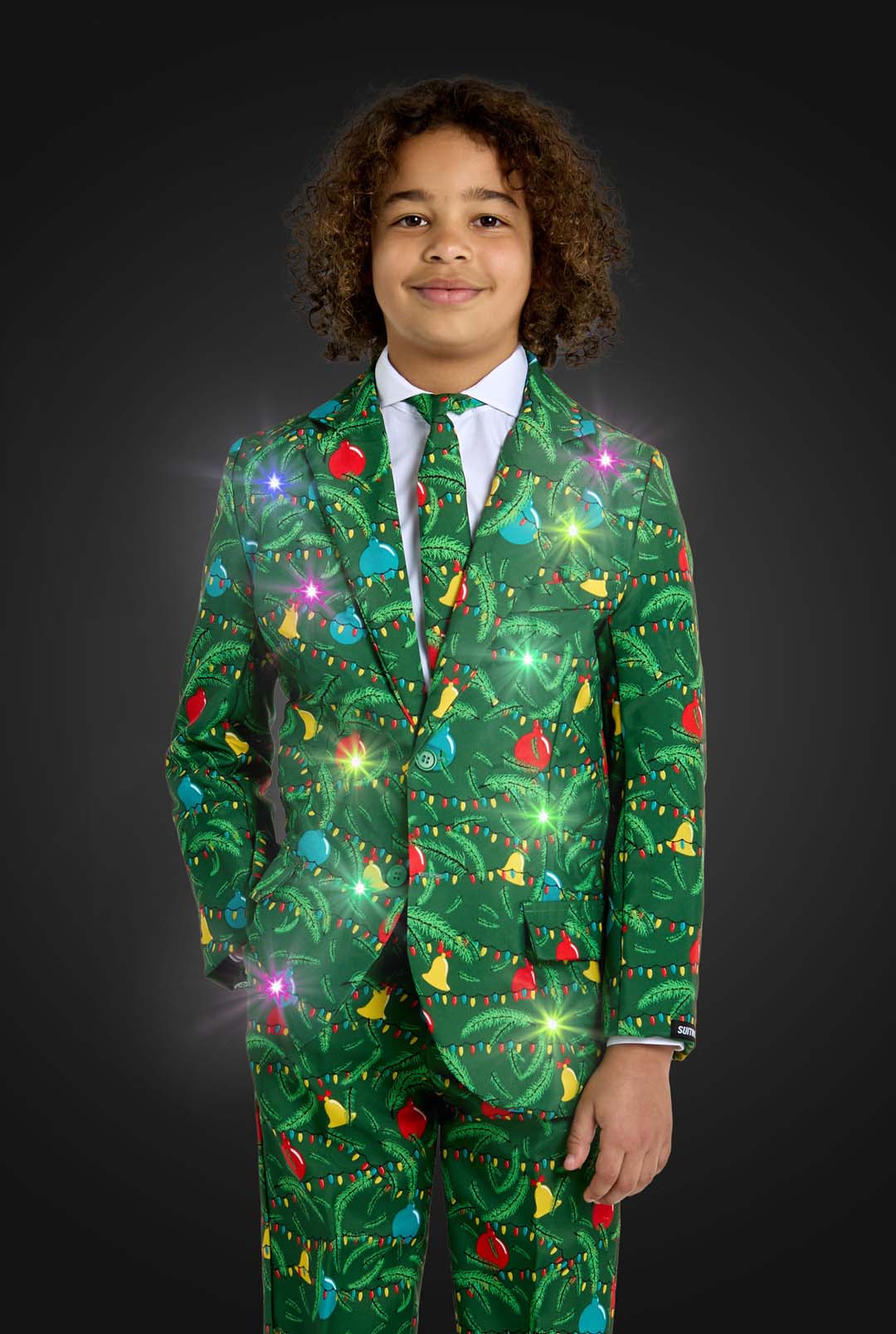BOYS Christmas Green Tree - Light Up