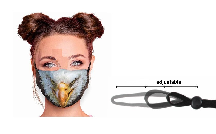 masque textile lavable avec taille réglable motif aigle