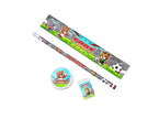set de papeterie motifs animaux football 4pcs