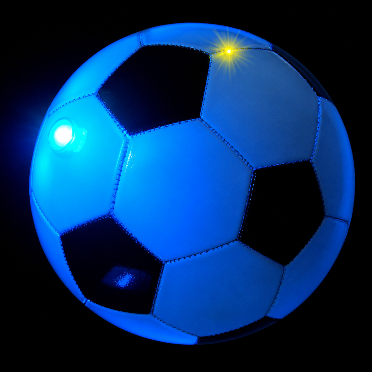 badge/magnet led football noir & blanc