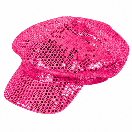 casquette à sequins fuschia