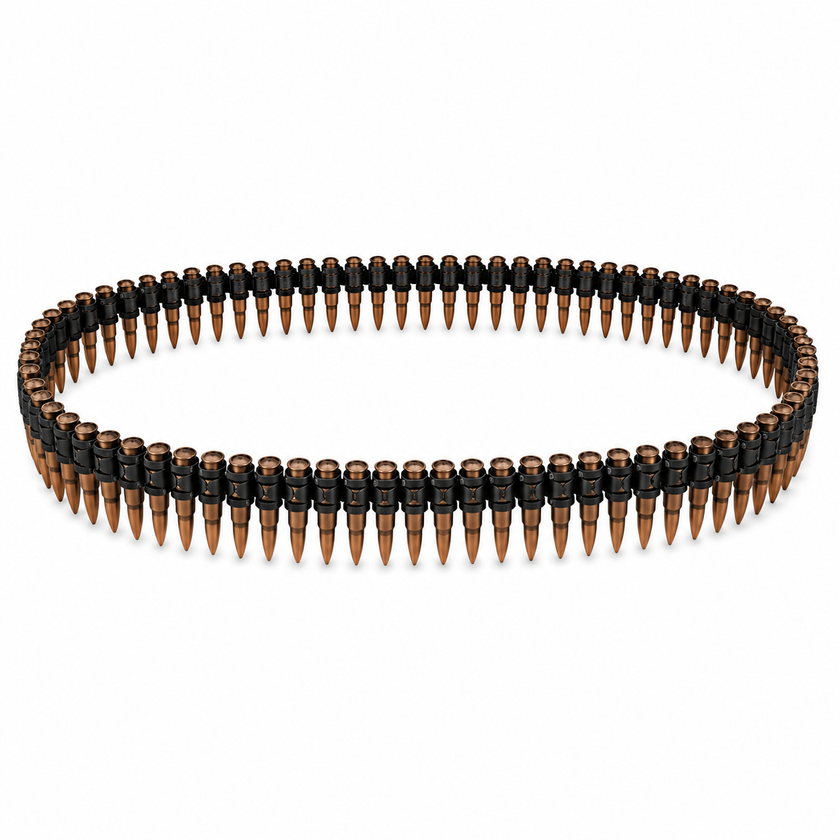 ceinture cartouchière balles grises 77cm