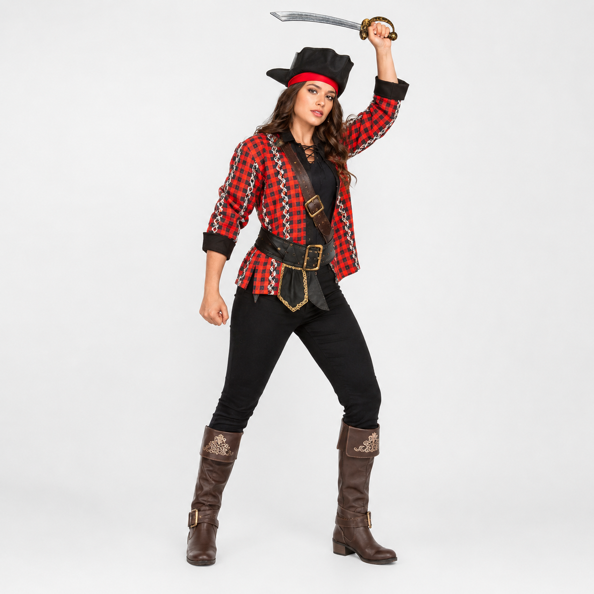 chemise pirate rouge