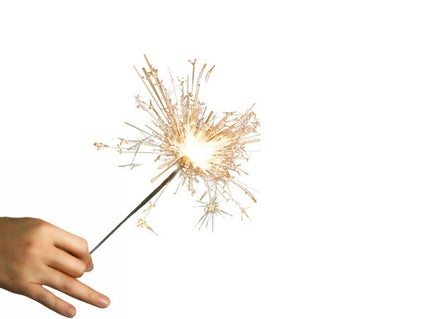 Cierge magique allumé, illustration de l'effet étincelant