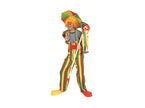 salopette homme clown raye