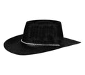 chapeau cowboy en pvc à paillettes noir