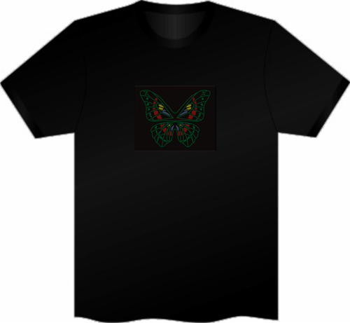 t-shirt lumineux complet papillon