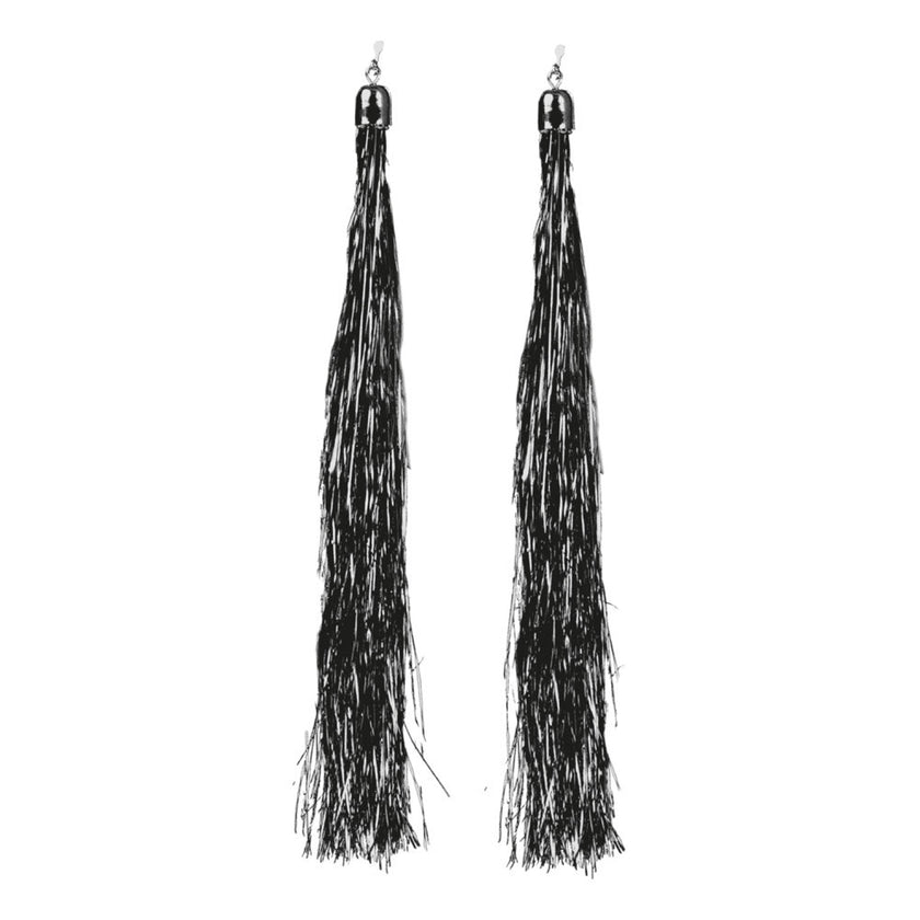 BOUCLES D'OREILLE LAMETTA X2 NOIRES