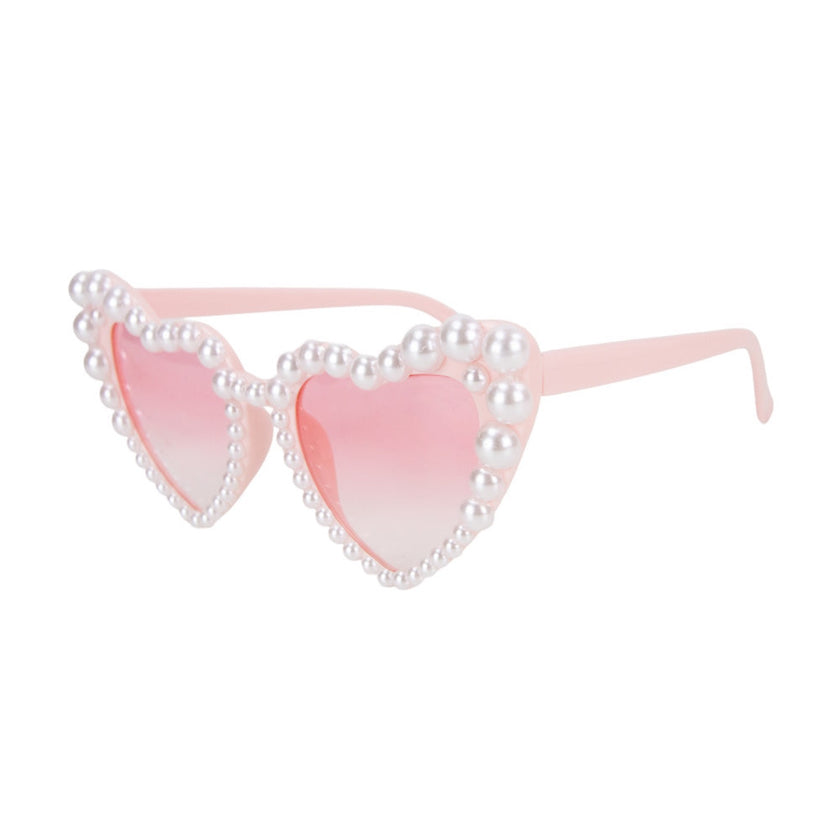 LUNETTES VINTAGE COEUR PINK AVEC PERLES