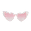 LUNETTES VINTAGE COEUR PINK AVEC PERLES