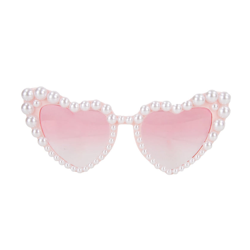 LUNETTES VINTAGE COEUR PINK AVEC PERLES
