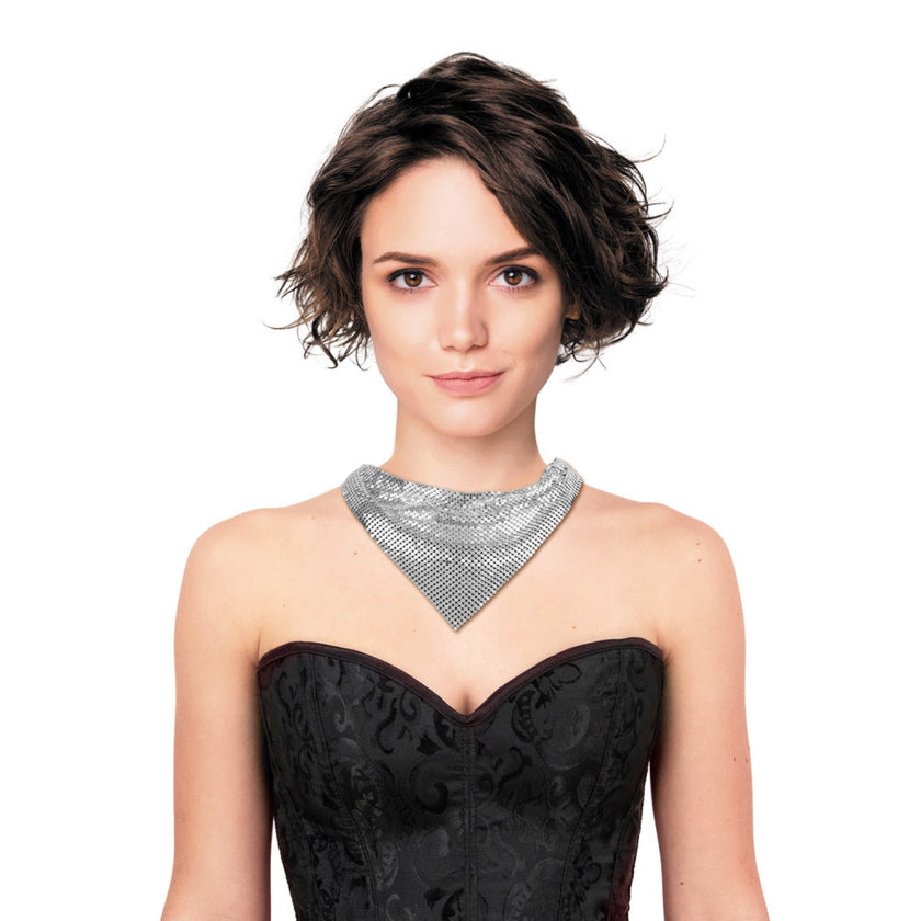 BANDANA BIJOU METALLISE ARGENTE