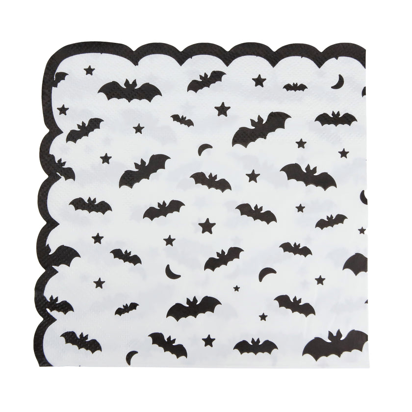 SERVIETTES FESTONNEES 33X33CM CHAUVE SOURIS X 16