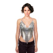 TOP FEMME METALLISE ARGENTE