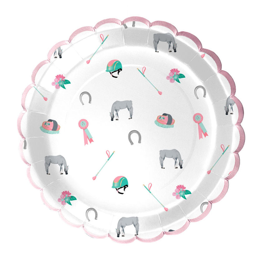 ASSIETTES FESTONNEES 23CM CHEVAL X 8