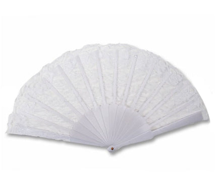 éventail dentelles blanc 23cm