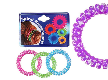 chouchou bracelet spirale élastique transparent motif étoile 4cm