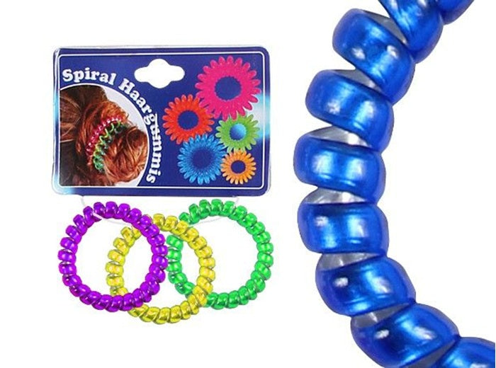 chouchou bracelet spirale élastique transparent brillant 5cm