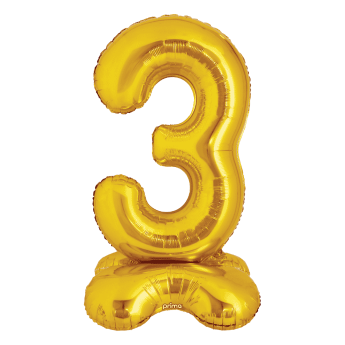 Ballon Chiffre 3 Doré Standing 40