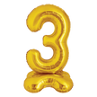 Ballon Chiffre 3 Doré Standing 40