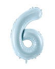 Ballon Chiffre 6 Bleu Ciel 28