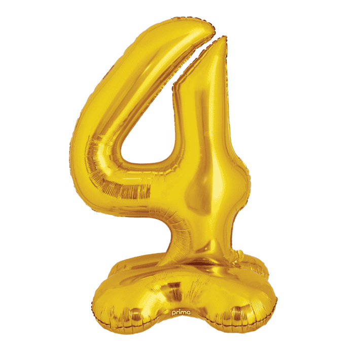 Ballon Chiffre 4 Doré Standing 40