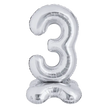 Ballon Chiffre 3 Argent Standing 40