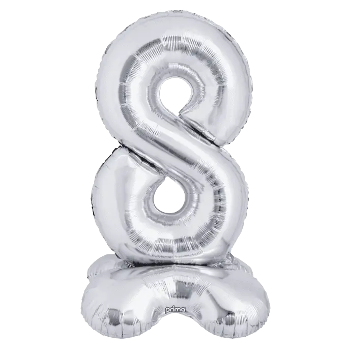 Ballon Chiffre 8 Argent Standing 40