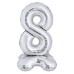 Ballon Chiffre 8 Argent Standing 40