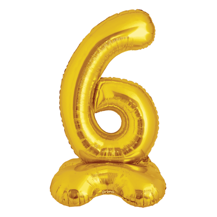 Ballon Chiffre 6 Doré Standing 40