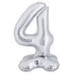 Ballon Chiffre 4 Argent Standing 40