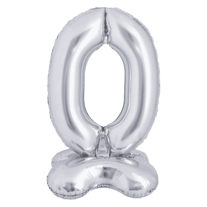 Ballon Chiffre 0 Argent Standing 40