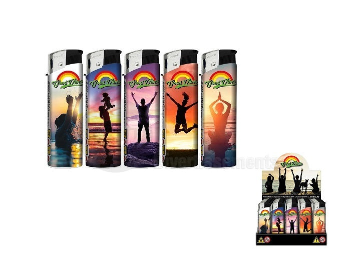 lot de 50x briquets électroniques rechargeables good vibes mix
