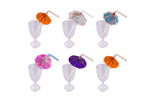 lot de 6 pailles avec parasols en papier 24cm