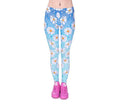 pantalon legging marguerites bleu