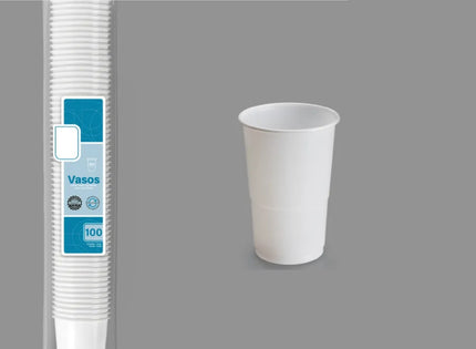 lot de 100 gobelets réutilisables blanc 25cl