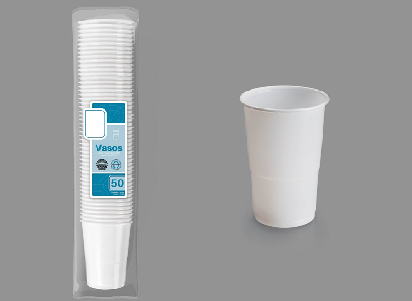 lot de 50 gobelets réutilisables blanc 25cl