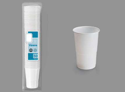lot de 50 gobelets réutilisables blanc 25cl