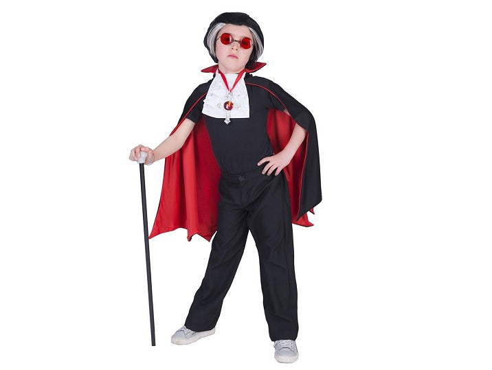 cape de vampire rouge noire avec jabot taille enfant