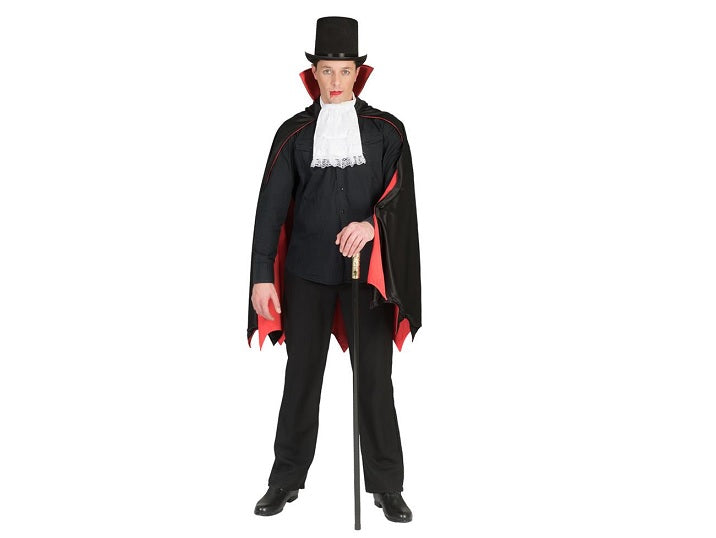 cape de démon vampire avec col rouge noire adulte