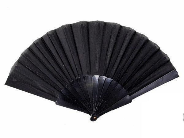 éventail plastique. noir 22cm