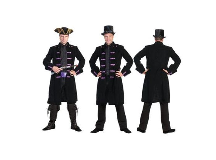 veste de pirate noire avec galons homme