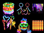 lot de 6 tubes pop fidget led lumineux orange 64cm